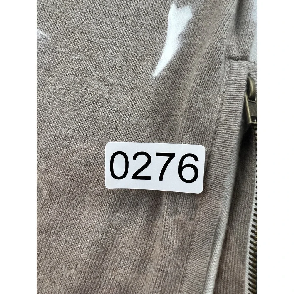 NWT Banana Republic Women's M V-Neck Sweater Cream Taupe Side Zip Hem Pullover - Picture 9 of 9